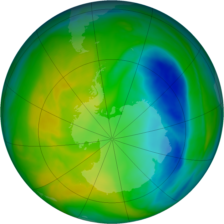 Antarctic ozone map for 16 November 2005
